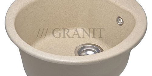 Гранітна мийка бежева 51 см Гранитная мойка бежевая 51