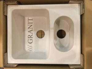 Мийка біла 61х50 см Гранитная мойка белая 610х500