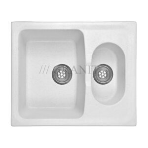 Гранитная раковина белая 61x50