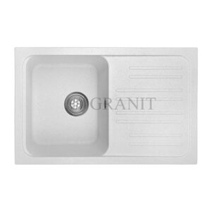 Гранитная раковина белая 74x46