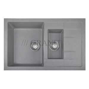 Гранитная раковина серая 78x50