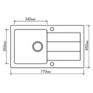 Мойка гранитная кухонная 77x45x18 см черная врезная