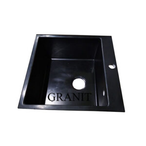 Каменная мойка квадратная 50x50 см черная