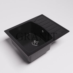 Кухонна мийка гранітна Bari 62×50 см чорна